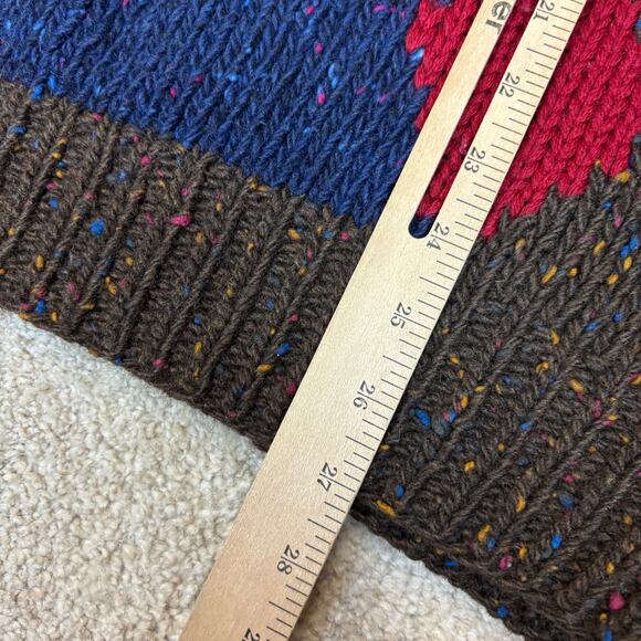 Vintage Yves Saint Laurent YSL Menswear Wool Hand Knit Argyle Sweater Large - Picture 5 of 8